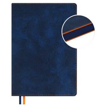 Ежедневник полудат. А5 192л. кожзам, тв.пер. "Тиволи делавэ синий/оранжевый" ляссе