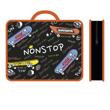 Папка А4 (330*260*75) с ручками, молния, пластик "Nonstop"