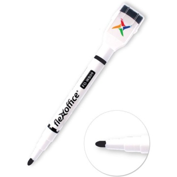 Маркер для белой доски 1,5мм. черный, с губкой