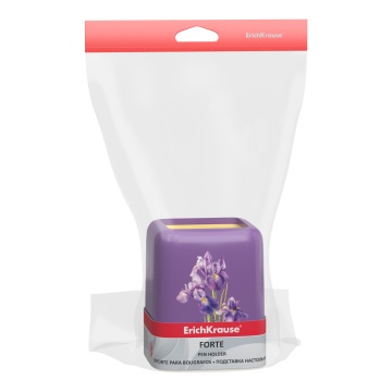 Подставка настольная пластиковая ErichKrause® Forte, Iris, фиолетовая с желтой вставкой