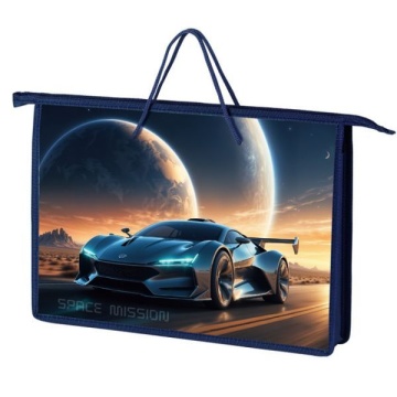 Папка А4 (340*245*45) с ручками, молния, пластик "Гиперкар"