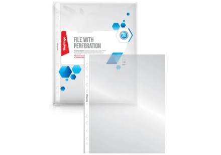 Папка-вкладыш с перфорацией Berlingo, А4, 30мкм, глянцевая, 70шт.
