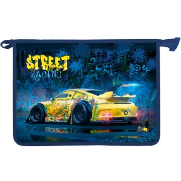 Папка д/тетрад. А4 (340*240*45) молния сверху, ламинат "Граффити car"