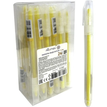 Текстовыделитель "Attomex" 1-4мм желтый, круг. корпус