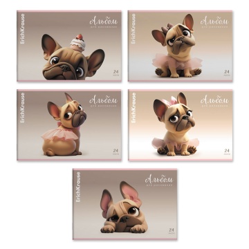 Альбом для рисования на скобе ErichKrause Frenchie, А4, 24 листа_MIX-PACK