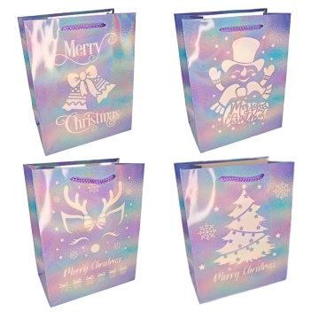 Пакет подар. бум. новогодн. 31*42*12 см 210 гр/м2 "Нежный праздник" микс дизайнов