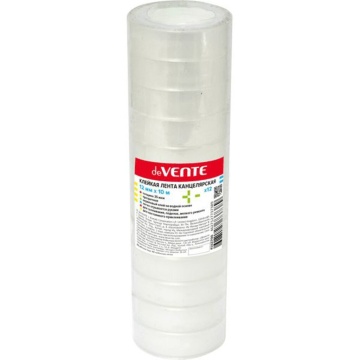 Скотч 12мм*10м, прозрачный канцелярский 35мкм