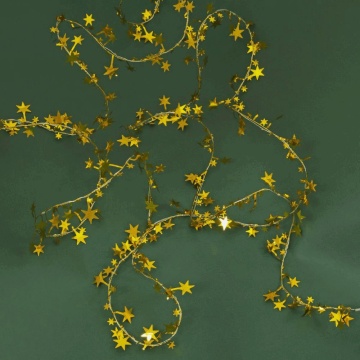 Гирлянда на батарейках 5м 50LED серебро, нить росы, шампань, 3*АА