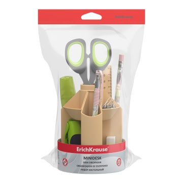 Набор настольный вращающийся пластиковый ErichKrause Mini Desk, Powder, бежевый