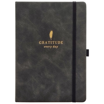 Ежедневник недат. А5 160л. кожзам, тв.пер. "Grace. Черный" резинка, тисн.фольгой, ляссе