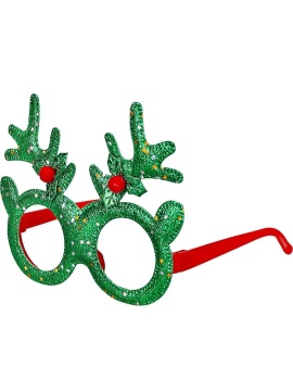 Очки карнавальные "Зеленые рожки" 14*12см