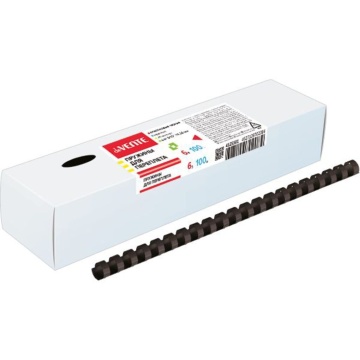 Пружины для переплета пластиковые 6мм, 100шт, черный