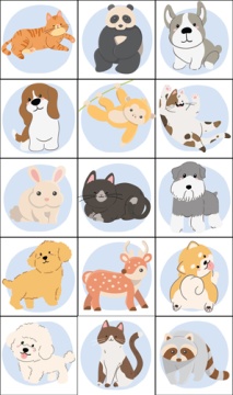 Наклейки-оценки 9*16см "Милые животные"