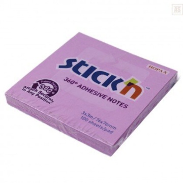 Бумага с липким краем (76*76мм) 100л сиреневый