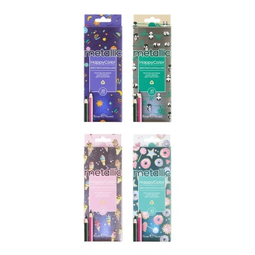 Карандаши цвет. 10цв  BV "HappyColor" металлик, трехгранные