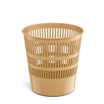 Корзина для бумаг сетчатая пластиковая ErichKrause Powder, 12л, бежевая