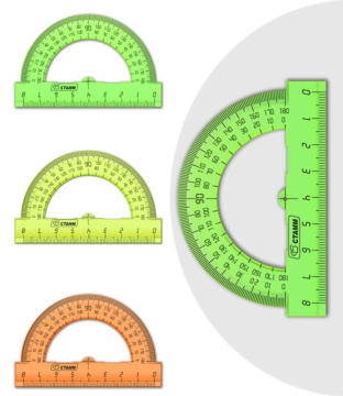 Транспортир 180гр. 8см пласт. NEON Cristal, 4 цв.