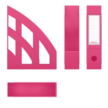Подставка для бумаг вертикальная пластиковая ErichKrause Office, Bubble Gum, 75мм, розовая