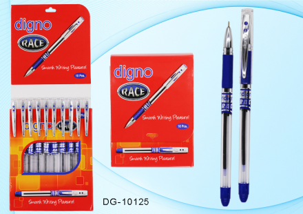 Ручка шар. На масл.основе: DIGNO "RACE"; прозр.корпус. 0,7mm. Синяя