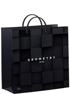 Пакет 30*30см (140мк) с пластиковой ручкой "Вектор геометрии" мягкий пластик