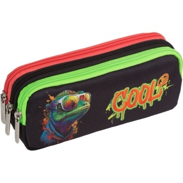 Пенал-косметичка (210*85*55) молния, ткань"Cool Lizard", 3отд.на молнии,на 60пр.