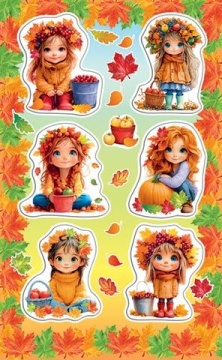 Наклейки детские 15*9см  "Девочка"