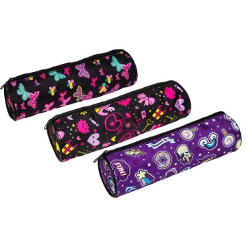Пенал-косметичка (210*60*60) молния, ткань Candy Shop, круглый на 55 пр.