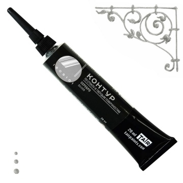 Контур по стеклу 20 мл, серебро