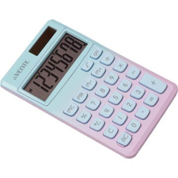 Калькулятор   8 разр. deVENTE"  карманный, голубой и розовый деграде DP-4