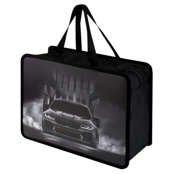 Папка А4 (340*250*95) с ручками, молния, пластик "Драйв" глиттер