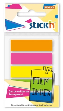 Закладки с липким краем (45*12мм) 5цв. по 20л., пластиковые