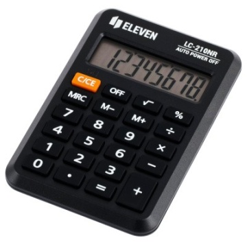 Калькулятор карманный Eleven LC-210NR, 8 разрядов, питание от батарейки, 64*98*12мм, черный(339229)
