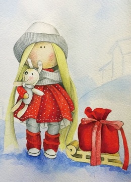 Алмазная мозаика, 30х40см. КУКЛА ДАША