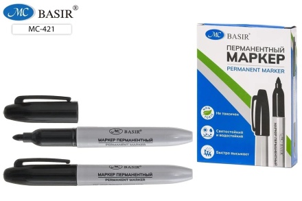 Маркер: перманентный; пулевидний наконечник,черный