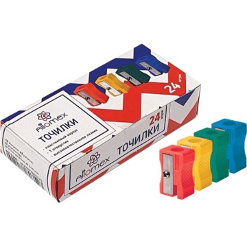 Точилка пласт. 1 отв. ассорти