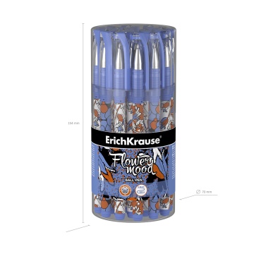 Ручка шар. ЕК Tulips Stick синяя, 0,7мм цв.мат.корп.Soft Touch