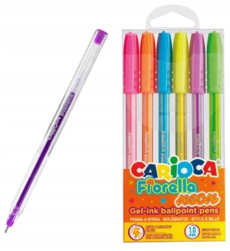 Набор гелевых ручек Carioca 6 цв. "Fiorella" неон цвет чернил