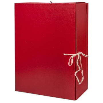 Короб архивный (310*230*120) глубина 120мм бумвинил, завязки, складной, красный
