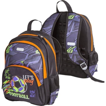 Рюкзак школьный 38*27*17см Attomex. Basic. Football" полиэстер,1 отд на молн,4 карм,светоотр.
