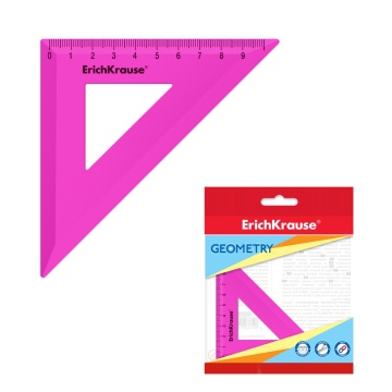 Угольник пластиковый ErichKrause Caribbean Sunset, 45/9см, маджента, во флоупаке