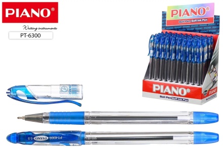 Ручка шариковая. На масл.основе. "Piano". Прозр.корпус, игольч.наконечник 0,7mm. Синяя