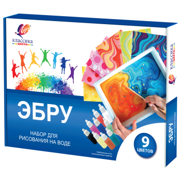 Набор для рисования на воде Эбру 9 цветов