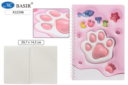 Записная книжка А5  60л. объемная обл., гребень "Лапка" кл.