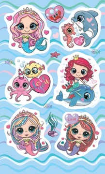 Наклейки детские 15*9см  "Русалки"