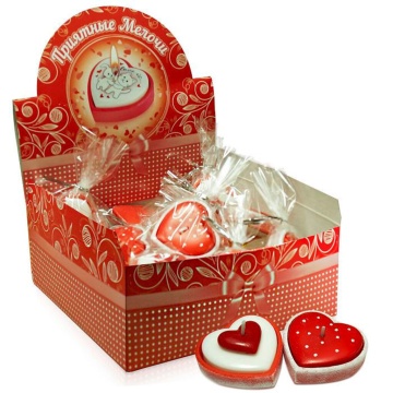 Свеча 55*20 мм "Сердце" в подсвечнике, время горения 4ч