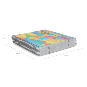 Тетрадь общая с пластиковой обложкой на спирали ErichKrause Arlecchino, А5+, 80 листов, клетка, на р