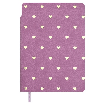 Записная книжка А6  96л. кожзам, мягк.пер. "Замша розовый" тисн.фольгой, ляссе