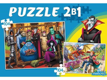 Пазлы 2в1 "Волшебники и монстры" Create me 104+104 дет.