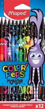 Карандаши цвет. 12цв  Maped Color Peps Black Monster  пластиковые