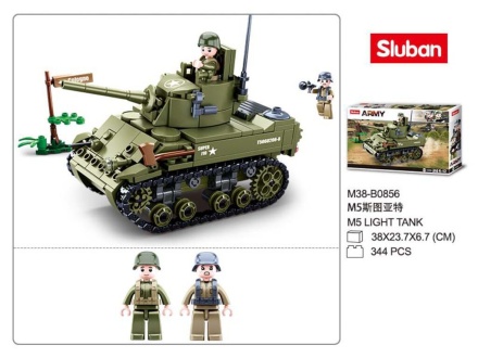 Конструктор пластм. Sluban " Армия. Легкий танк" 344 дет.